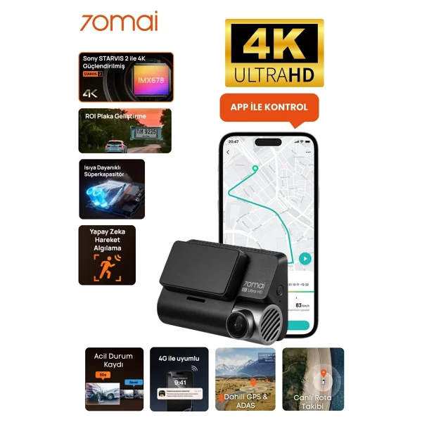 70mai A810s 4K Ön Araç Kamerası - Görsel 10
