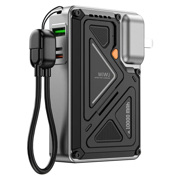 Wiwu Knight Wı-P057 Siyah 10000 mAh Hızlı Şarj Kablosuz Powerbank - Görsel 7