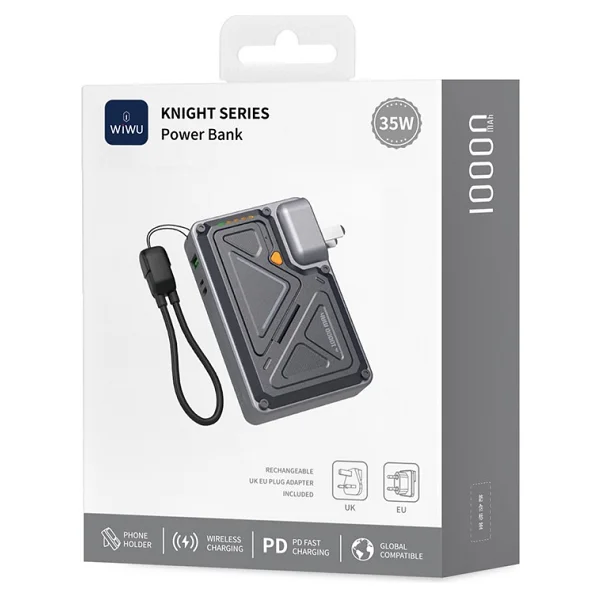 Wiwu Knight Wı-P057 Siyah 10000 mAh Hızlı Şarj Kablosuz Powerbank - Görsel 8