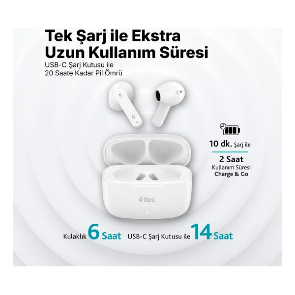 Ttec Airbeat Vibe 2km176 TWS Kulak İçi Bluetooth Kulaklık - Görsel 6