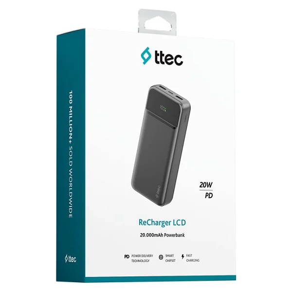 Ttec Recharger Lcd 2bb268s 20000 mAh Hızlı Şarj Powerbank - Görsel 6