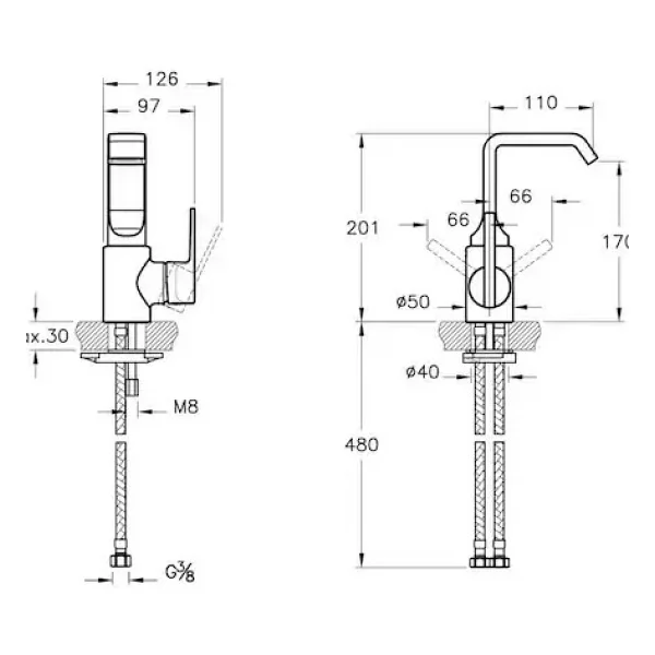 Artema Suit U A4246723 Altın Lavabo Bataryası - Görsel 5