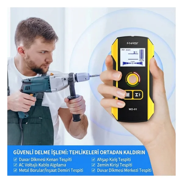 Fnirsi WD-01 Metal Dedektörü Duvar Tarayıcı - Görsel 6