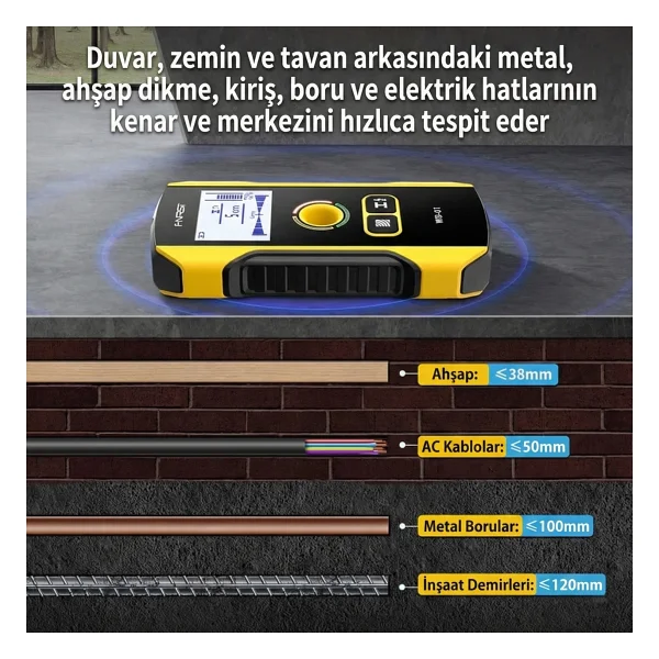 Fnirsi WD-01 Metal Dedektörü Duvar Tarayıcı - Görsel 7