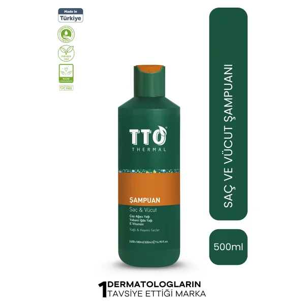Tto Thermal Saç Ve Vücut Şampuanı 500 Ml Yeşil - Kepek, Kaşıntı Ve Pullanmaya Karşı Çay Ağacı Yağlı Bakım - Görsel 9
