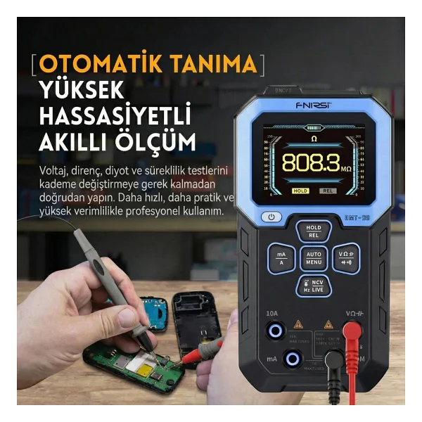 Fnirsi Dmt-99 Akıllı Ekranlı Dijital Multimetre - Görsel 2