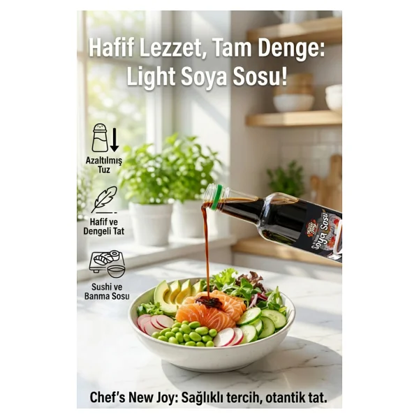 Chefs New Joy Tuzu Azaltılmış Soya Sosu 750 Ml Light Soy Sauce - Görsel 2