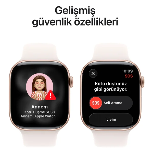 Apple Watch Series 11 GPS 42mm Roze Altın Rengi Alüminyum Kasa Ve Bulut Pembesi Spor Kordon Akıllı Saat - Görsel 6