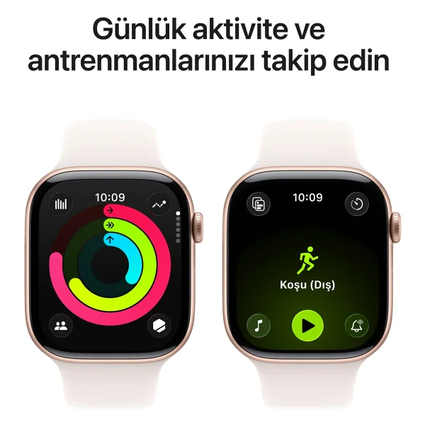 Apple Watch Series 11 GPS 42mm Roze Altın Rengi Alüminyum Kasa Ve Bulut Pembesi Spor Kordon Akıllı Saat - Görsel 8