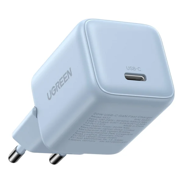 Ugreen Nexode 55555 20 W Type-C Mavi Hızlı Şarj Adaptörü - Görsel 3