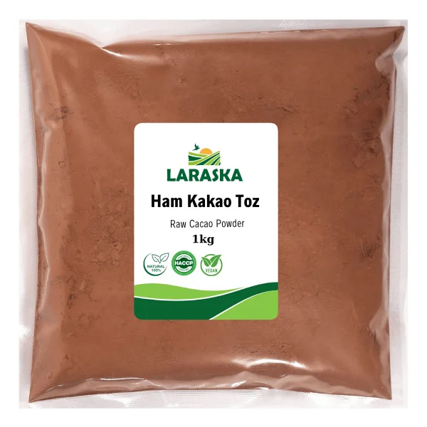 Laraska Natural Ham Kakao Toz 1kg - Raw Cacao Powder Aile Boyu Paket - 1 Kg - Görsel 2