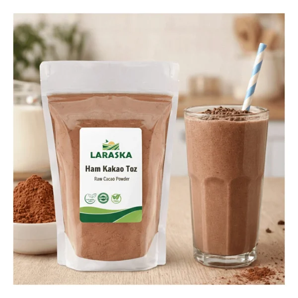 Laraska Natural Ham Kakao Toz 1kg - Raw Cacao Powder Aile Boyu Paket - 1 Kg - Görsel 3