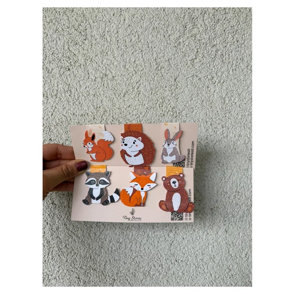 Tiny Stories Tr Mıknatıslı Kitap Ayracı - Hayvan Karakter Temalı 6 Adet -Magnetic Bookmark Page Marker - Görsel 4