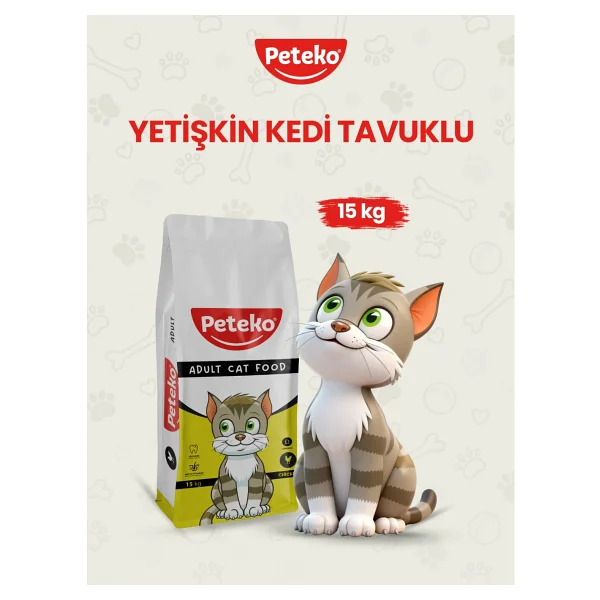 Peteko Tavuklu 15 Kg Yetişkin Kedi Maması - Görsel 6