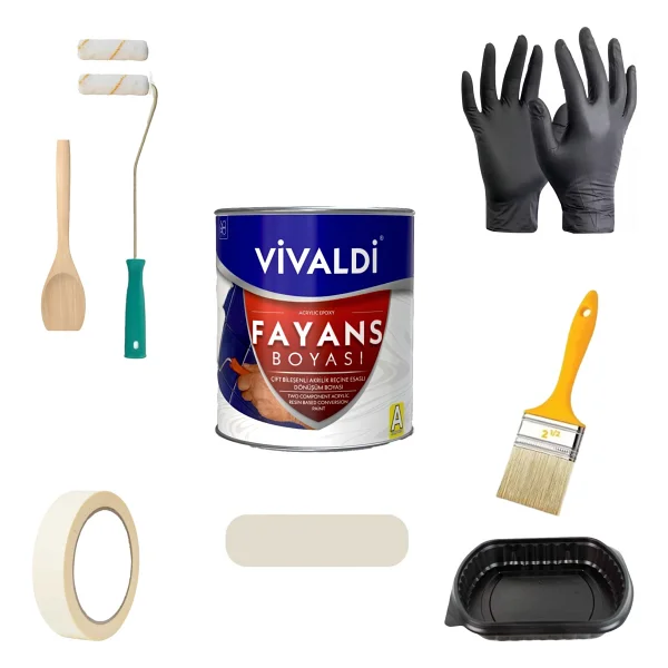 Vivaldi Vivaldi-Tezgah,Mermer,Fayans Boyası Seti Vernik Ve Astar Gerektirmez Mutfak Ve Banyo Boyası 1kg - 1 Lt - Karadeniz - Görsel 10