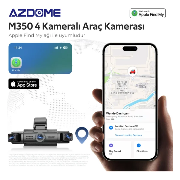 Azdome M350 4 Kameralı Araç Kamerası Seti - Görsel 6