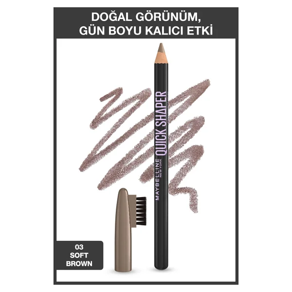 Maybelline New York Quick Shaper 03 Soft Brown Kaş Kalemi - Görsel 2
