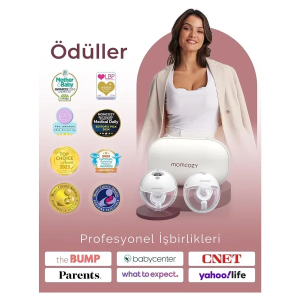 Momcozy M5 Pro Kablosuz Çiftli Giyilebilir Göğüs Pompası - Görsel 7