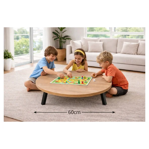 Alesta Life 60 Cm Yuvarlak Katlanabilir Ahşap Yer Sofrası - Piknik Ve Yer Oturma Düzenleri İçin Pratik Masa - 58 X 21 Cm - Görsel 8