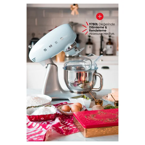Smeg Smf02rdeu Retro Kırmızı 800 W 4.8 Lt Hamur Yoğurma Makinesi - Görsel 8