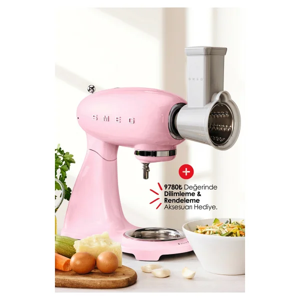 Smeg Smf03pkeu Retro Pembe 800 W 4.8 Lt Hamur Yoğurma Makinesi - Görsel 5