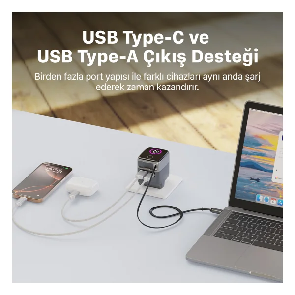 Xenon X6413 70 W Type-C Kablolu Hızlı Şarj Aleti - Görsel 3