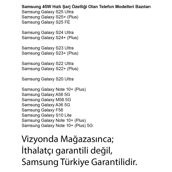 Samsung Galaxy A56 5g - A36 5g Süper Hızlı Şarj Aleti 45w (Orjinal Samsung Türkiye Garantili) - Siyah - Görsel 5