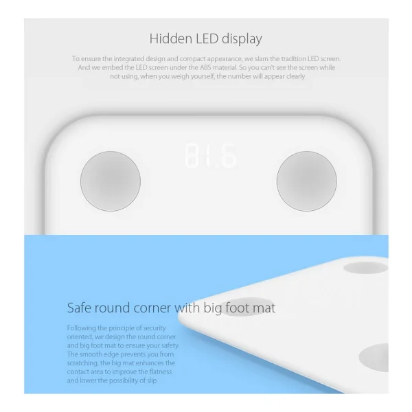 Xiaomi Mi Body Composition Scale 2 Yağ Ölçer Fonksiyonlu Akıllı Bluetooth Vücut Analiz Baskülü - Görsel 2