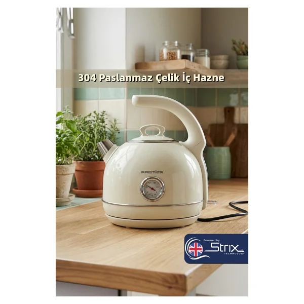 Premier PRK 1215C 2200 W Siyah 1.5 lt Retro Kettle - Görsel 8