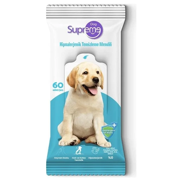 Supreme Dog Hipoalerjenik Temizleme Mendili 60'lı - Görsel 2