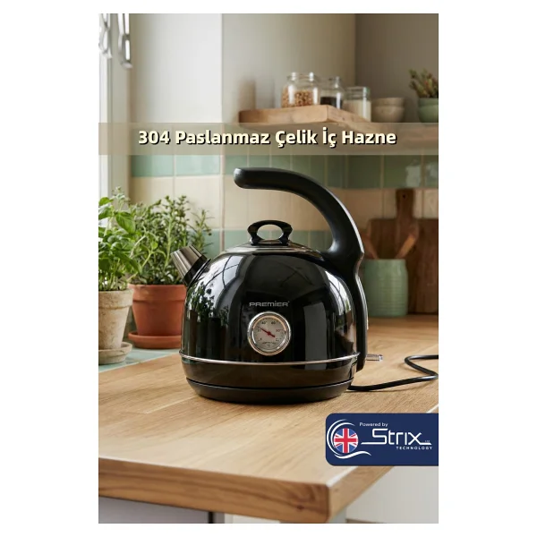 Premier PRK 1215C 2200 W Siyah 1.5 lt Retro Kettle - Görsel 9