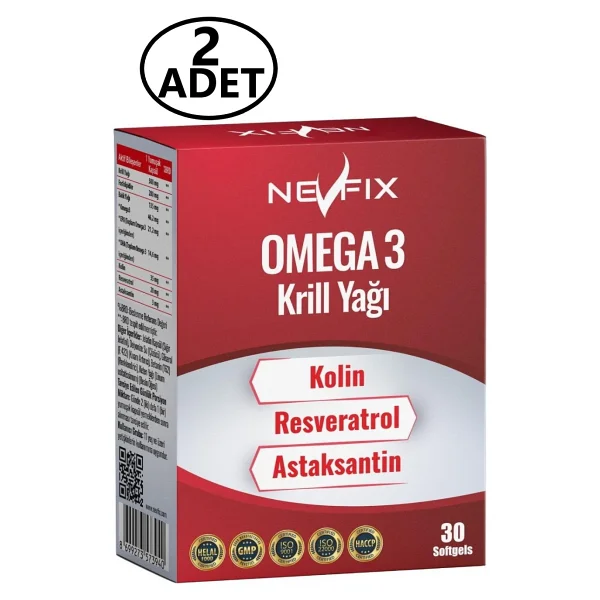 Nevfix Omega 3 Krill Yağı Kolin Ve Resveratrol 2x30 Softgel - Görsel 6