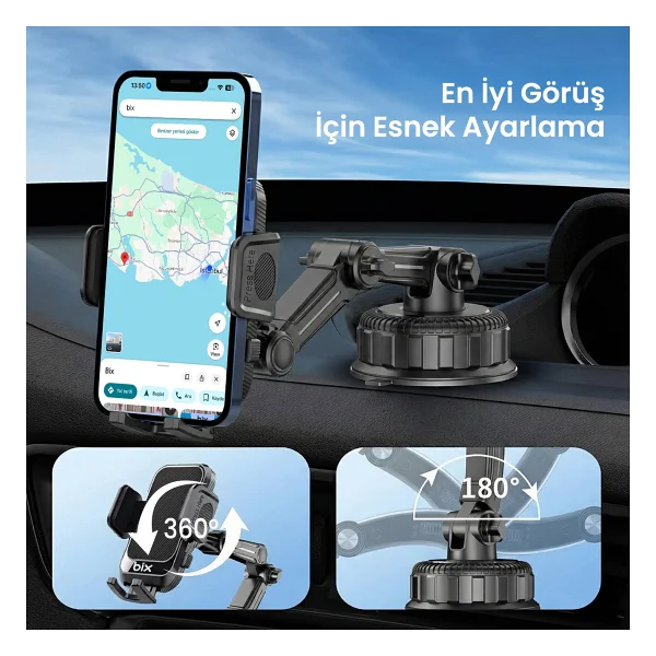 Bix Bxch15 Vakumlu Araç Telefon Tutucu - Görsel 10