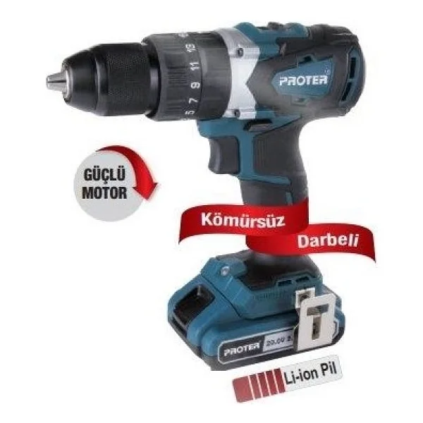 Proter Pst 720 Bl Akülü Darbeli Matkap - Görsel 4