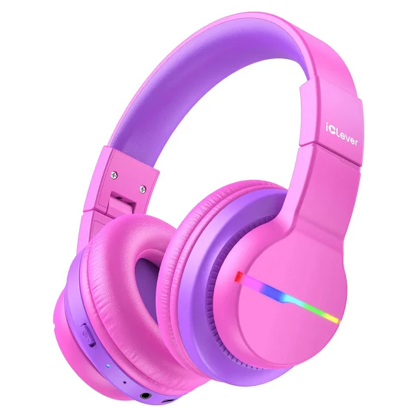 İclever Bth12 Sıcak Pembe Kulak Üstü Çocuk Bluetooth Kulaklık - Görsel 8
