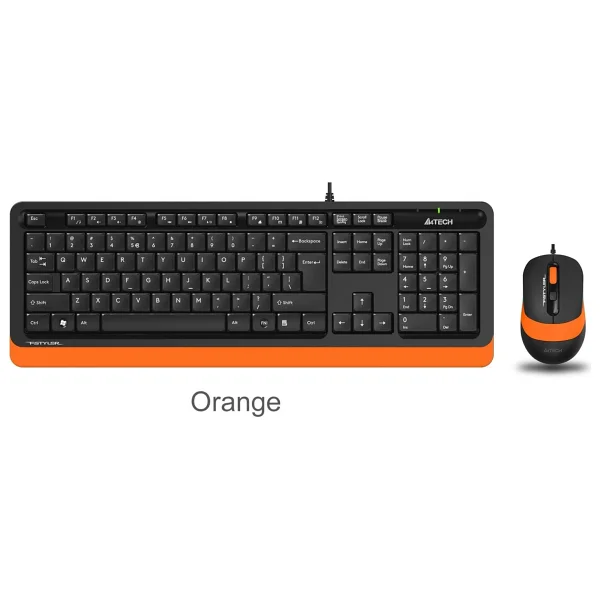 A4 Tech F1010 Siyah-Turuncu Kablolu Klavye Mouse Seti - Görsel 5
