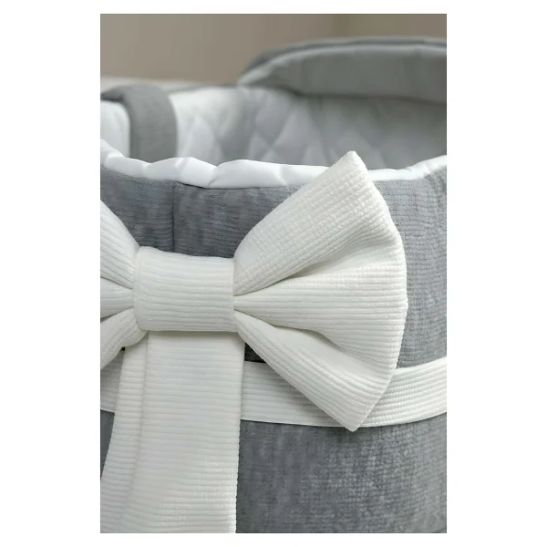 Bow Kurdele Gri Bebek Taşıma Çantası - Görsel 6