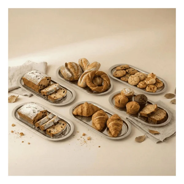 Sarkap Home 16x35 Cm 6'lı Silver Oval Sunumluk Metal Servis Tepsisi - Gümüş - Görsel 6
