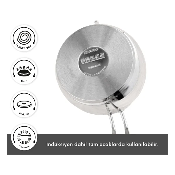 Karaca Tokyo Powersteel Pro Bakalit Saplı Midi Boy Çelik Çaydanlık - Görsel 7