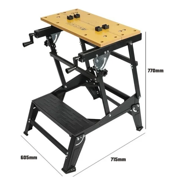 Workpro Wp289027 100kg 6 Kademe Ayarlanabilir Profesyonel Katlanabilir Çalışma Tezgahı - Görsel 7