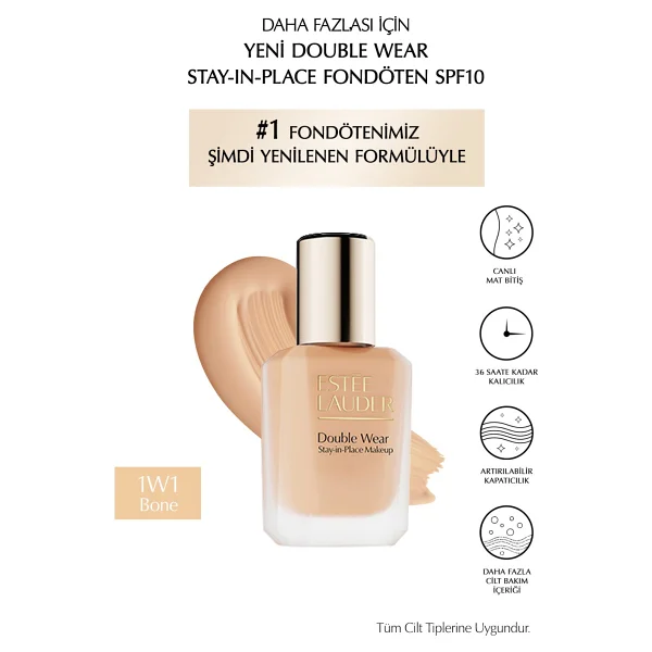 Estee Lauder Double Wear Stay İn Place Spf 10 1w1 Bone 30 Ml Likit Fondöten - Görsel 3
