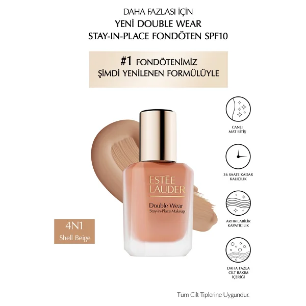 Estee Lauder Double Wear Stay İn Place Spf 10 4n1 Shell Beige 30 Ml Likit Fondöten - Görsel 3