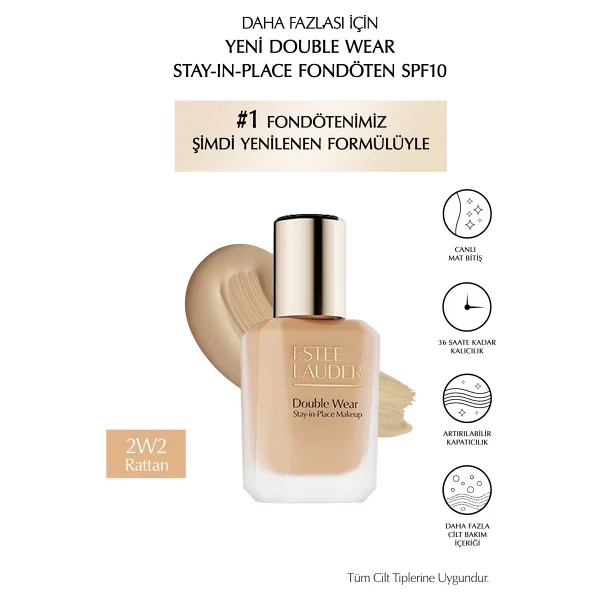 Estee Lauder Double Wear Stay İn Place Spf 10 2w2 Rattan 30 Ml Likit Fondöten - Görsel 6