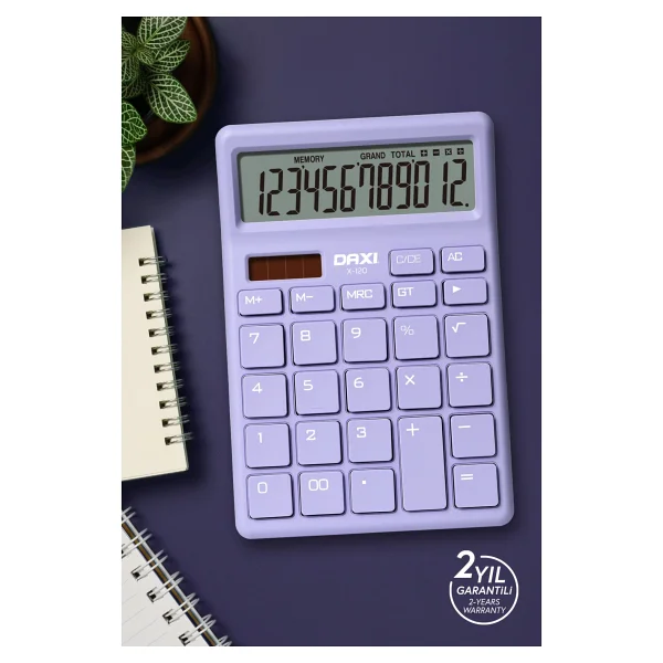 Daxi X-120 Lila 12 Haneli Hesap Makinesi - Görsel 3