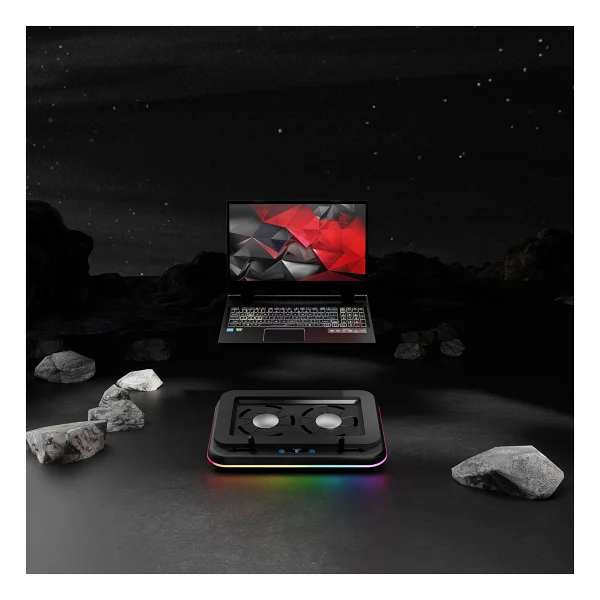 Rampage S55 Angel RGB 2 Fanlı 17" Laptop Soğutucu - Görsel 6
