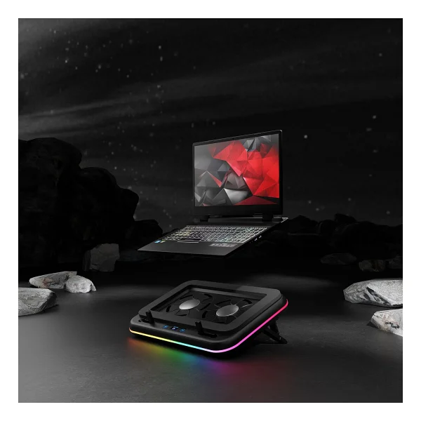 Rampage S55 Angel RGB 2 Fanlı 17" Laptop Soğutucu - Görsel 7