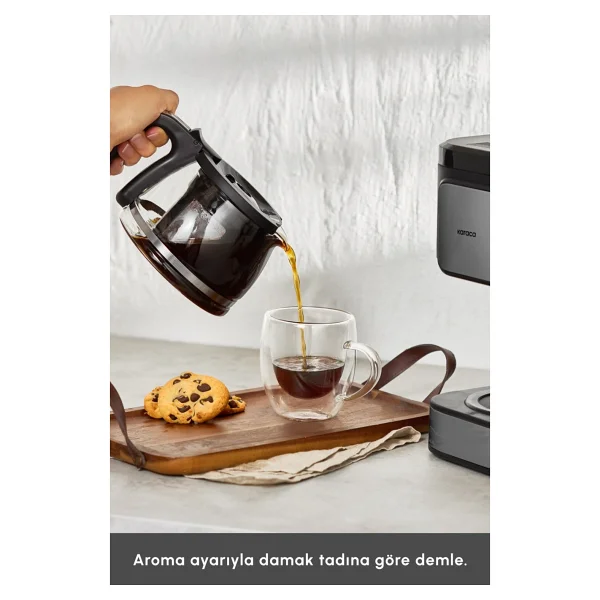 Karaca Just Coffee Aroma 2in1 Space Gray Çay Ve Filtre Kahve Makinesi - Görsel 5
