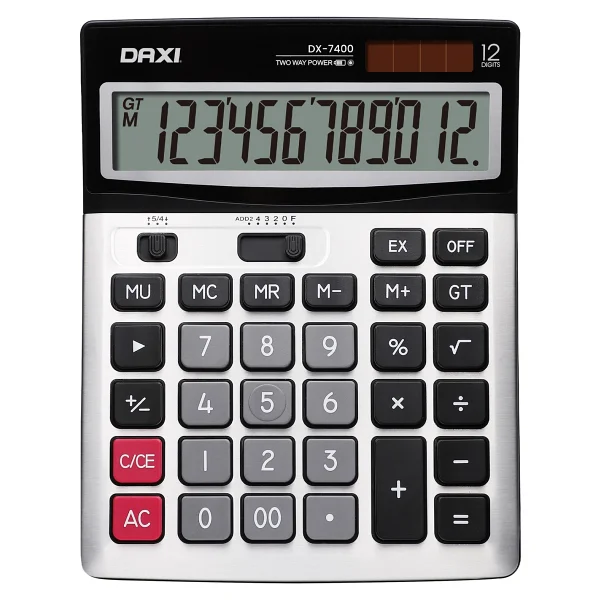 Daxi Dx-7400 12 Haneli Büyük Boy Hesap Makinesi Hafif Ve Dayanıklı Tasarım 15x19 Cm - Görsel 6