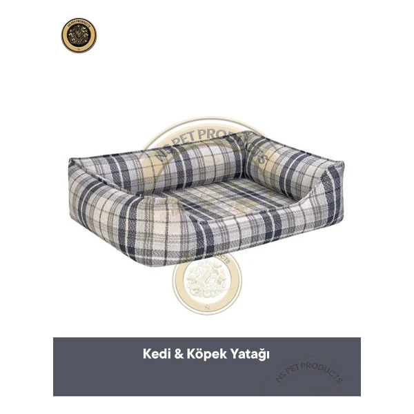 Pet Comfort Delta Small Lacivert Kareli Kedi Yatağı - Görsel 4