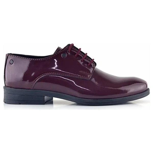 Rakerplus Bordo Rugan Bağcıklı Metal Detaylı Oxford Çocuk Klasik Ayakkabısı - 27 - Görsel 3